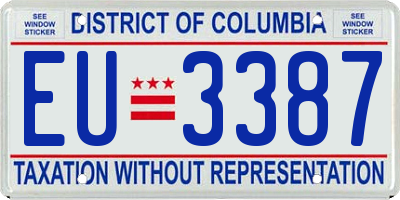 DC license plate EU3387