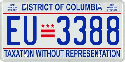 DC license plate EU3388