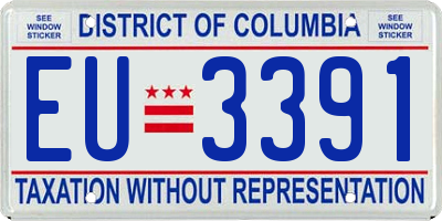 DC license plate EU3391
