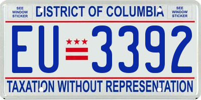 DC license plate EU3392