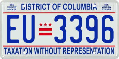 DC license plate EU3396
