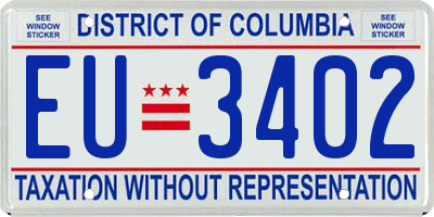 DC license plate EU3402