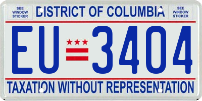 DC license plate EU3404