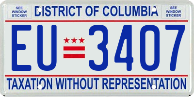 DC license plate EU3407