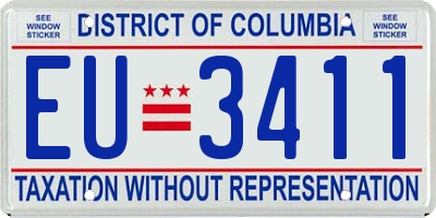 DC license plate EU3411