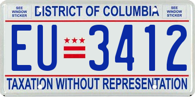DC license plate EU3412