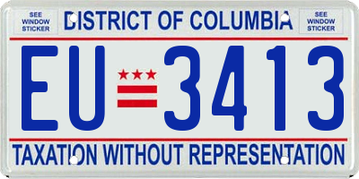 DC license plate EU3413