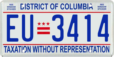 DC license plate EU3414