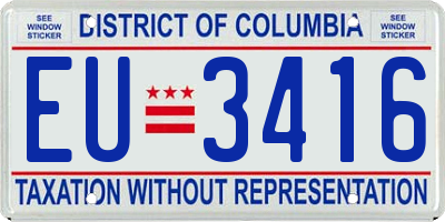 DC license plate EU3416