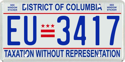 DC license plate EU3417