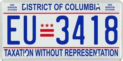 DC license plate EU3418