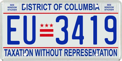 DC license plate EU3419