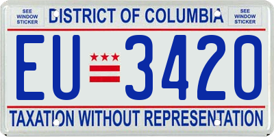 DC license plate EU3420