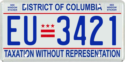 DC license plate EU3421