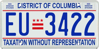 DC license plate EU3422