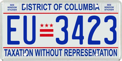 DC license plate EU3423