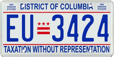 DC license plate EU3424