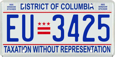 DC license plate EU3425