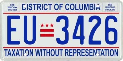 DC license plate EU3426