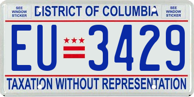 DC license plate EU3429