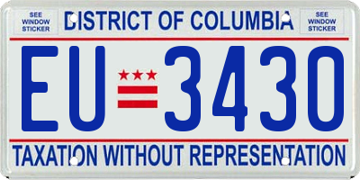 DC license plate EU3430