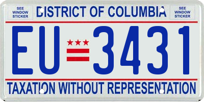 DC license plate EU3431