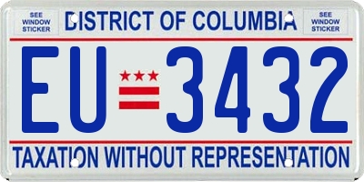 DC license plate EU3432