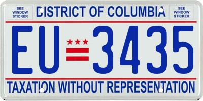 DC license plate EU3435