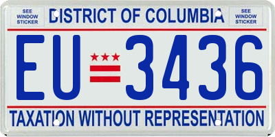 DC license plate EU3436
