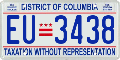DC license plate EU3438