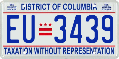 DC license plate EU3439