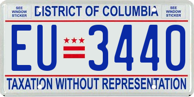 DC license plate EU3440
