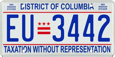 DC license plate EU3442