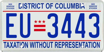 DC license plate EU3443