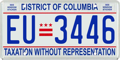 DC license plate EU3446