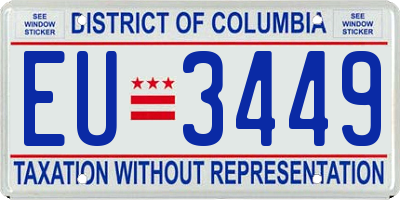 DC license plate EU3449