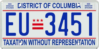 DC license plate EU3451