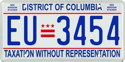 DC license plate EU3454