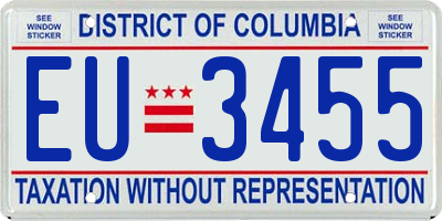 DC license plate EU3455
