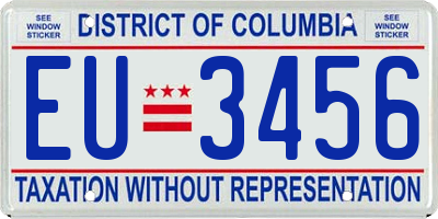 DC license plate EU3456