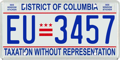 DC license plate EU3457