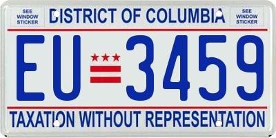 DC license plate EU3459