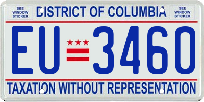 DC license plate EU3460