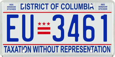 DC license plate EU3461