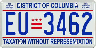 DC license plate EU3462