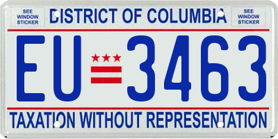 DC license plate EU3463