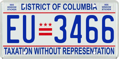 DC license plate EU3466
