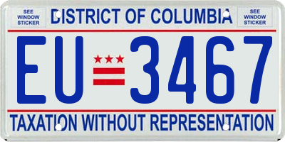 DC license plate EU3467