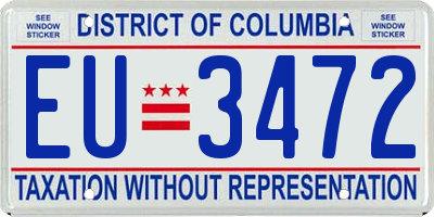 DC license plate EU3472