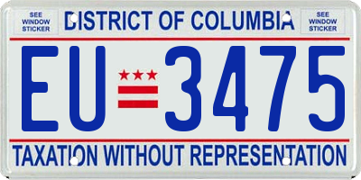 DC license plate EU3475